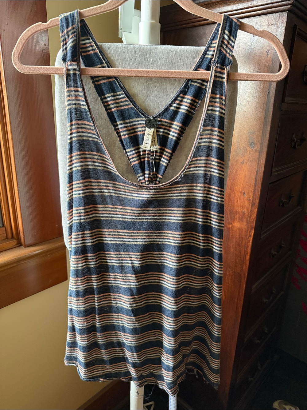 Free People Striped Racerback Tank Top